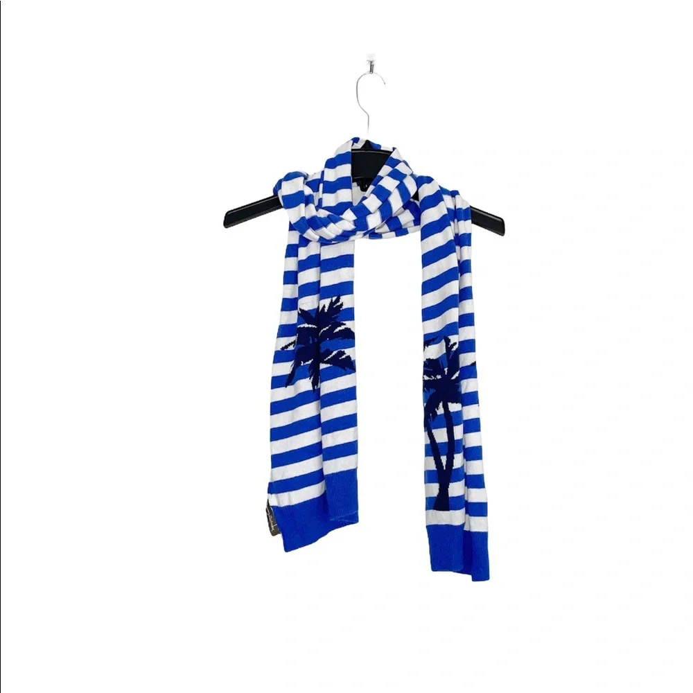 NWOT Tommy Bahama Palm Tree Intarsia Scarf Wool And Cashmere Blend